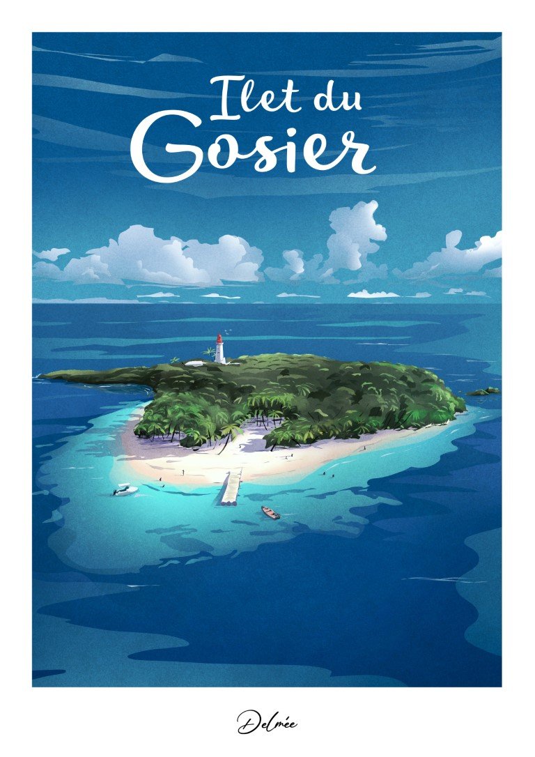 Affiche guadeloupe Ilet du gosier